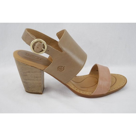 EUC Born 'Cindie' Light Gray Heels | Sz 10, Sabbia/Rosa, Leather - Picture 9 of 9